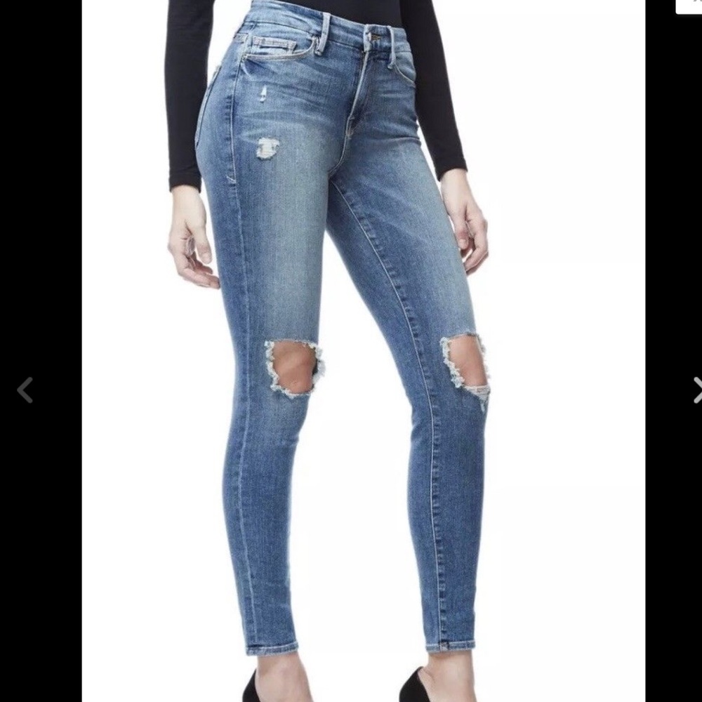 NWT Good American Good Legs Ripped Skinny SZ 24W